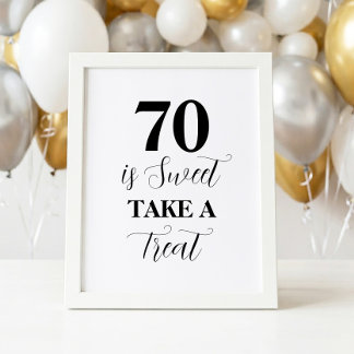 70 is Sweet Neem een traktatie bord Poster