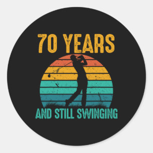 70 jaar en nog steeds swingende grappige golf 70e ronde sticker