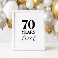 70 Jaar Geliefd 70ste Verjaardag Bord