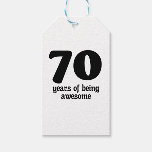 70 jaar geweldige cadeaulabel (Voorkant)