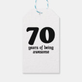 70 jaar geweldige cadeaulabel (Achterkant)