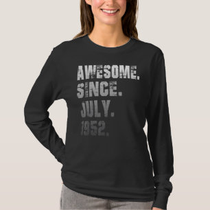 70 jaar Geweldige sinds juli 1952 70e verjaardag T-shirt