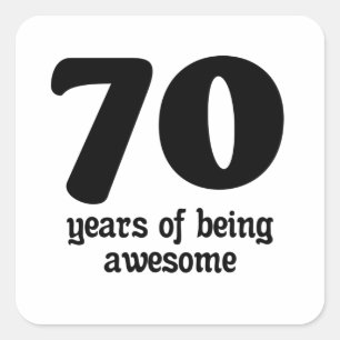 70 jaar geweldige vierkante sticker