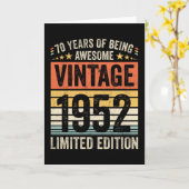 70 jaar Geweldige Vintage 1952 Kaart (Gele Bloem)