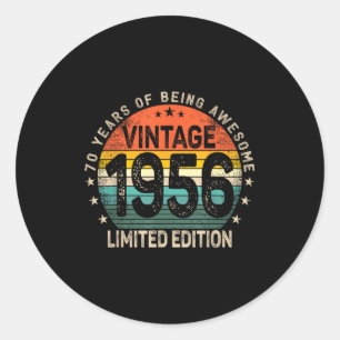 70 jaar oud 1956 Vintage 70ste verjaardag mannen v Ronde Sticker