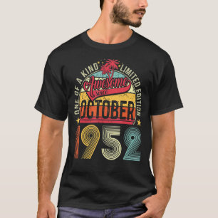 70 jaar oud Geweldige oktober 1952 70e verjaardag T-shirt