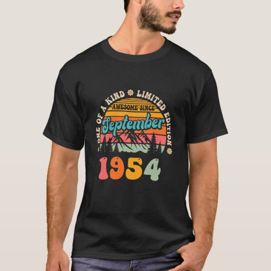 70 jaar oud Geweldige sinds september 1954 70e BIR T-shirt (Voorkant)