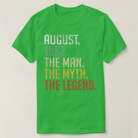 70 jaar oud Man Migend Legend 70th Birt, augustus  T-shirt (Design voorkant)