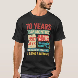 70 jaar oude 70e verjaardag decoraties t-shirt