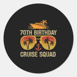 70 Jaar Oude Bemanning 70ste Verjaardag Cruise Squ Ronde Sticker