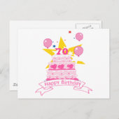 70 jaar oude Birthday Cake Briefkaart (Voorkant / Achterkant)