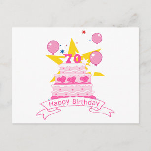 70 jaar oude Birthday Cake Briefkaart
