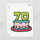 70 jaar oude Birthday Cake Briefkaart (Voorkant / Achterkant)