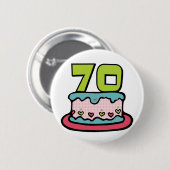 70 jaar oude Birthday Cake Ronde Button 5,7 Cm (Voorkant /achterkant)