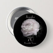 70 jaar oude, Bleke roze roze Button Pin (Voorkant /achterkant)