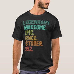 70 jaar oude legering sinds oktober 1952 70e geboo t-shirt