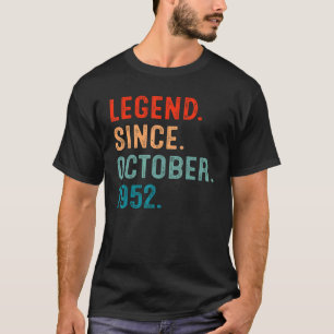 70 jaar oude leggende sinds oktober 1952 70e geboo t-shirt