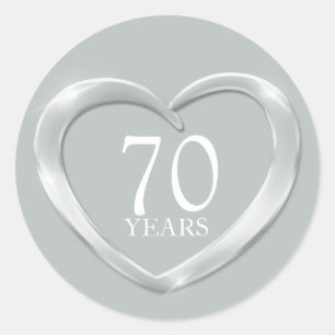 70 jaar Platinum Anniversary Heart sticker