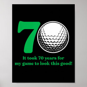 70-jarige golfer_ Golfen Golf 70e verjaardag Poster