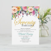 70 Jubileum Fabulous Invitation Kaart (Staand voorkant)
