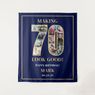 70 Laten Goed Lijken Fotocollage 70e Verjaardag Wandkleed