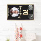 70 & Legendarisch 3 Foto's 70ste verjaardag Goud Spandoek (Insitu)