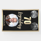 70 & Legendarisch 3 Foto's 70ste verjaardag Goud Spandoek (Horizontaal)