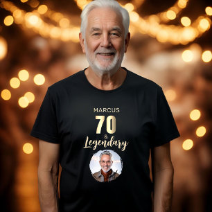 70 & Legendary Gouden Foto 70ste Verjaardag Tri-Blend Shirt