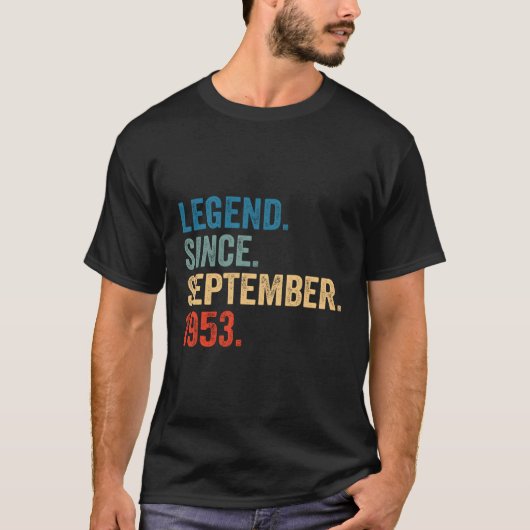 70 Legende sinds september 1953 70th T-shirt (Voorkant)