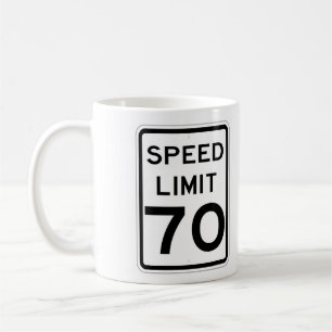 70 MPH Road Sign Coffee Cup Koffiemok