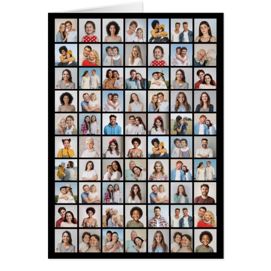 70 Photo Collage modifiable couleur pliée carte (Devant)