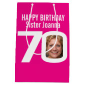 70 photo dans le sac cadeau d'anniversaire rose bl (Dos)