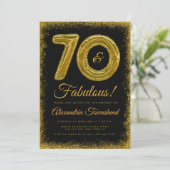 70 & Prachtige Gouden Ballonnen 70e Verjaardag Kaart (Staand voorkant)