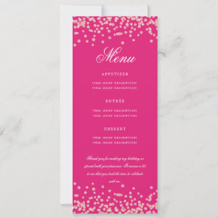 70 Programme d'anniversaire Menu Merci U Rose Gold