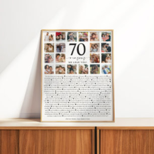 70 Redenen dat we van je houden Foto Collage Gesch Perfect Poster