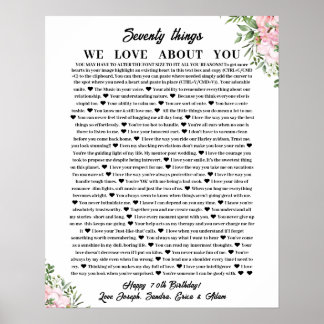 70 redenen waarom we van houden poster