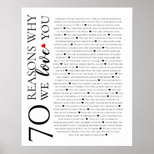 70 redenen waarom we van je 80ste verjaardag houde poster