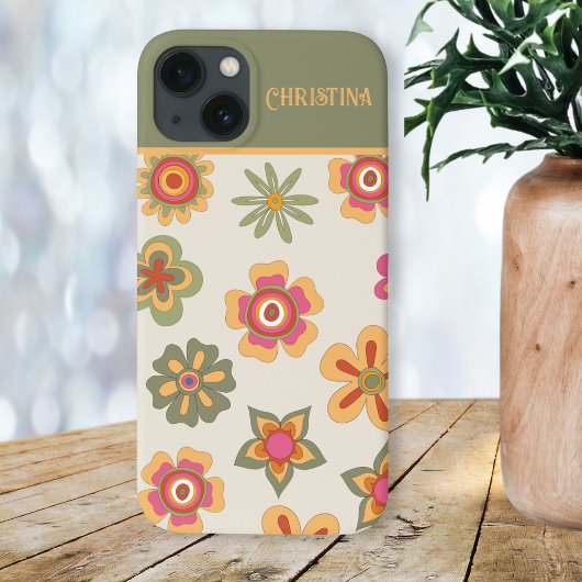 70 Retro roze-groen-oude ventilatorkracht Hoesje-M Case-Mate iPhone Case