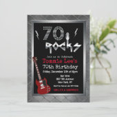 70 Rocks Rockstar Guitare 70e Invitation d'anniver (Debout devant)