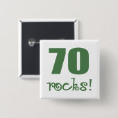 70 Rocks! Vierkante Button 5,1 Cm (Voorkant /achterkant)