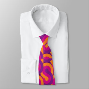 '70 s retro funky roze patroon stropdas