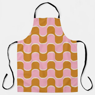 70 s retro vintage wavy pattern in gold and pinkwa schort