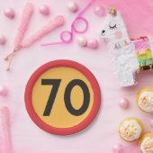 70 snelheidsbeperking verkeersbord papieren bordje (Feest)