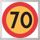 70 snelheidsbeperking verkeersbord poster (Voorkant)