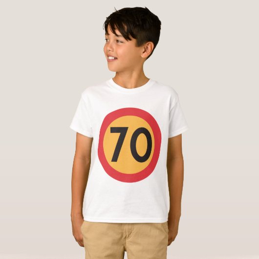 70 snelheidsbeperking verkeersbord t-shirt (Voorkant volledig)