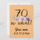 70 So What beroemd gemaakt door 70th Birthday Bedankkaart (Voorkant)