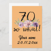 70 So What beroemd gemaakt door 70th Birthday Bedankkaart (Voorkant / Achterkant)