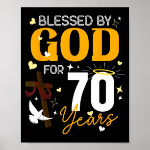 70 Verjaardag Gezegend Door God Voor 70 Jaar Oud 7 Poster