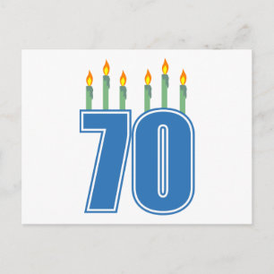 70 Verjaardagkaarsen (blauw / groen) Briefkaart