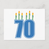 70 verjaardagskaarsen (blauw / groen) briefkaart (Voorkant)